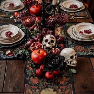 Evil Queen Table Runner and Placemats | Gothic Party Decor