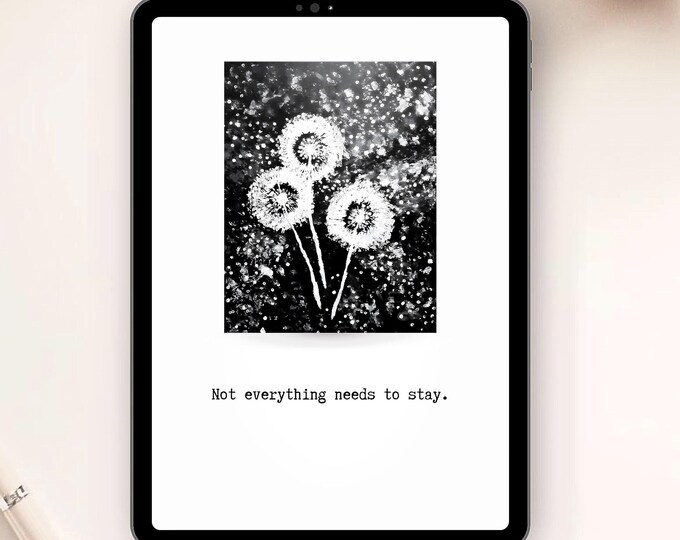 Planner Insert & Dividers Printable, Planner Dashboard, Handmade Art, Printable Dandelion Art,  Insert PDF, JPG, Personal Journal Insert