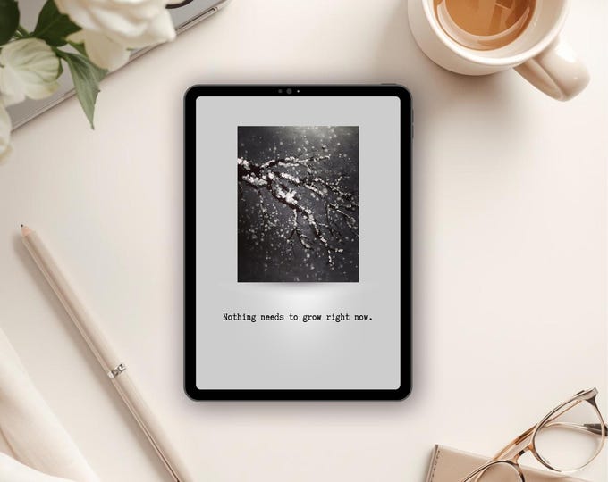 Planner Insert,  Printable: Winter Calm Art PDF, Mindfulness Visual Tool