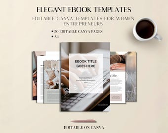 Canva Template Workbook: 50 Editable Modern Pages for Coaches & Entrepreneurs