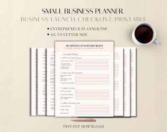 Small Business Planner | Printable Launch Checklist | 7-Page PDF | A4, US Letter