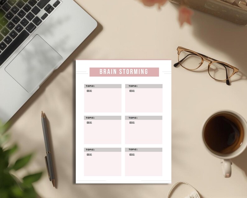 Brainstorming Sheet Printable PDF: Idea Mapping US Letter Size - Etsy