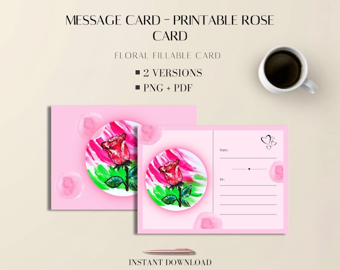 Fillable Client Note Template | Custom Business Rose Stationery | Editable Canva & PLR (PDF + PNG)