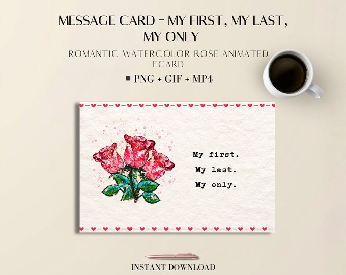 Exclusive Client Loyalty eCard | Premium Rose Business Animation | Editable Canva & PLR (PNG, GIF, MP4)