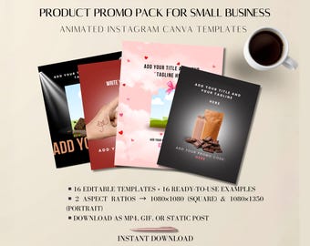 Canva Template Product Promo Pack: Animated Instagram Digital Download