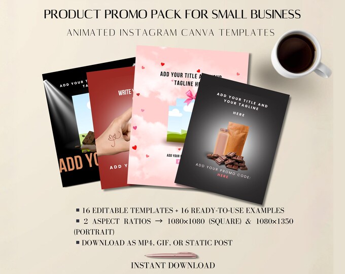 Canva Template Product Promo Pack: Animated Instagram Digital Download