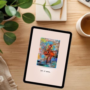 Planner Insert,  Printable: Red Dancer Visual Art PDF for Stress Relief