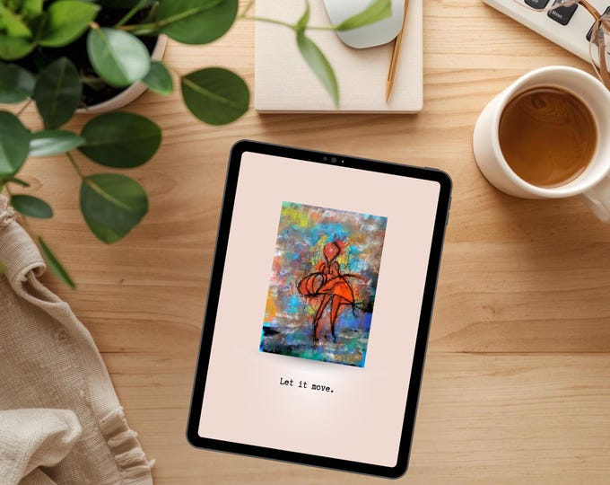 Planner Insert,  Printable: Red Dancer Visual Art PDF for Stress Relief