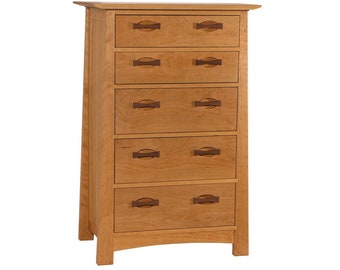 Handmade Solid Wood 5-Drawer Dresser: Cherry Enso Design