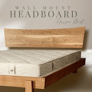 Horizon Wall Mount Headboard ONLY - Solid Wood Headboard - Full, Twin, King, Queen, and Cal King Bed Frame - Cherry, Walnut, Maple, and Oak