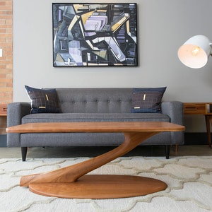 Cantilever Coffee Table - Solid Wood Coffee Table - Handmade Mid-Century Modern Coffee Table in Walnut, Cherry, Maple, and Oak