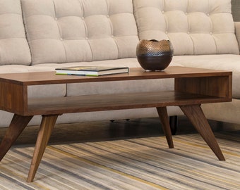 Modern Coffee Table - Mid-Century Modern Coffee Table - Solid Wood Coffee Table in Oak, Walnut, Maple, and Cherry