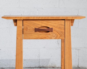 Enso Side Table with Drawer - Nightstand, Bedside Table - Solid Wood Side Table in White Oak, Walnut, Cherry, and Maple