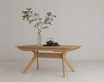 Extendable Solid Wood Dining Table - Mid Century Modern Expanding Kitchen Table -Handmade Dining -Large Family Table- TY Fine Furniture