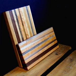Solid Wood Cutting Board - Hardwood Cutting Board- Mixed Wood Chopping Board - Handmade Butchers Block in Walnut, Cherry, Maple, and Oak