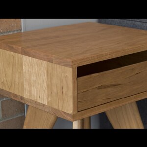Handmade Mid-Century Modern Side Table: Solid Wood Nightstand image 3