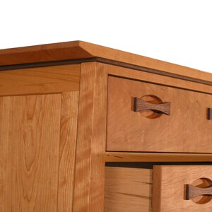 Enso Solid Wood Dresser, made from natural cherry with walnut drawer pulls