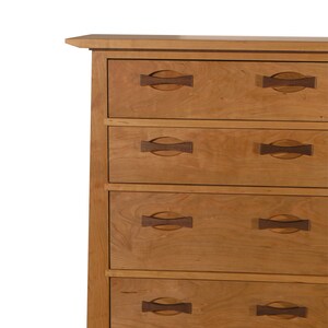 Enso Solid Wood Dresser, made from natural cherry with walnut drawer pulls