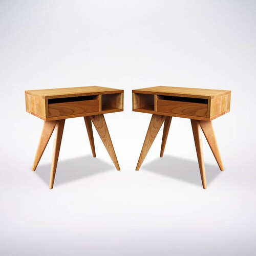 Mid Century Modern Side Table Asymmetric With Drawer Uk Mid Century Modern Side Table, Mid Century Modern Side Table With Drawer