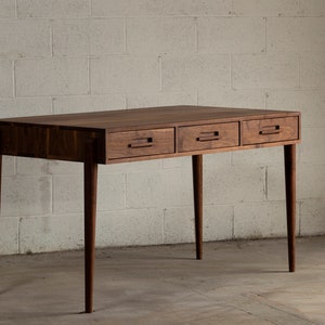 Apollo Solid Wood Desk - Office Desk, Writing Desk, Computer Desk, Rustic Desk - Walnut, Cherry, Oak, and Maple Wood, Mid Century Modern