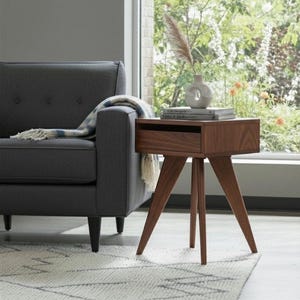 Handmade Mid-Century Modern Side Table: Solid Wood Nightstand image 7