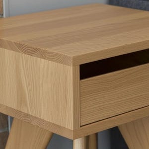 Handmade Mid-Century Modern Side Table: Solid Wood Nightstand image 11