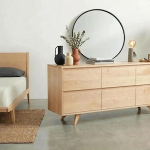 Handmade Walnut 6-Drawer Dresser | Mid Century Modern Bedroom Furniture image 8