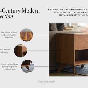 Modern 9 Drawer Dresser, Handmade Solid Wood, Organic Finish, Contemporary Design, Hairpin Legs Mid Century Modern image 8