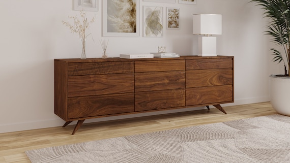 Handmade Solid Wood 9-drawer Dresser: Mid Century Modern Hairpin Legs - Etsy Handmade Solid Wood 9-drawer Dresser: Mid Century Modern Hairpin Legs - Etsy