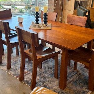 Enso Dining Set Sale- Solid Wood Dining Chair 6 piece and Dining Table - in Cherry 30% OFF