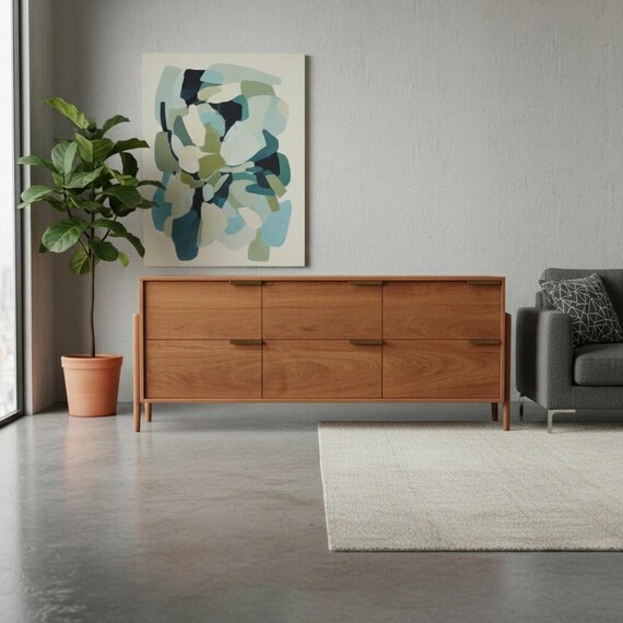 mid century modern wide dresser Furniture of America Forma Mid Century Walnut 6 Drawer 62 in. Wide Dresser with Mirror IDF-74000WN-DM
