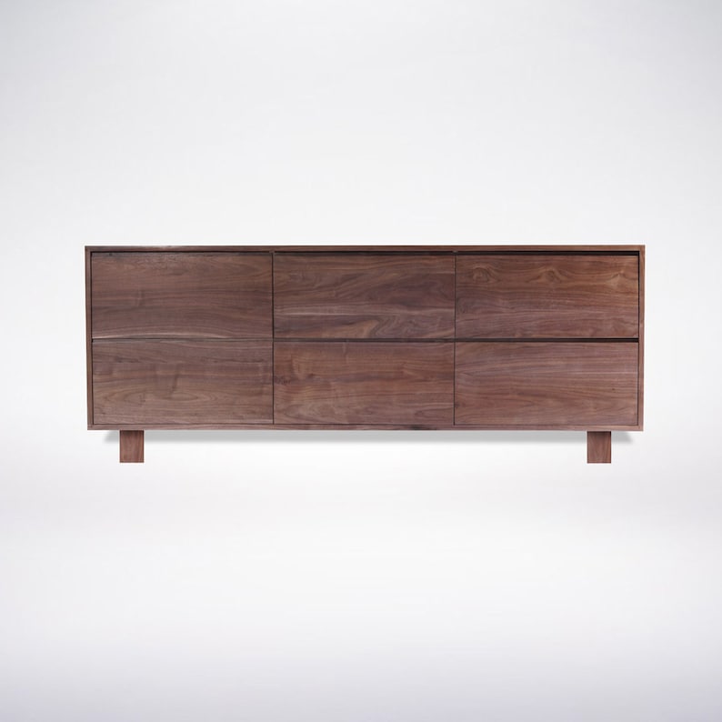 Mid-Century Modern Dresser, handmade from natural solid wood. Crafted by TY Fine Furniture in Columbus, Ohio