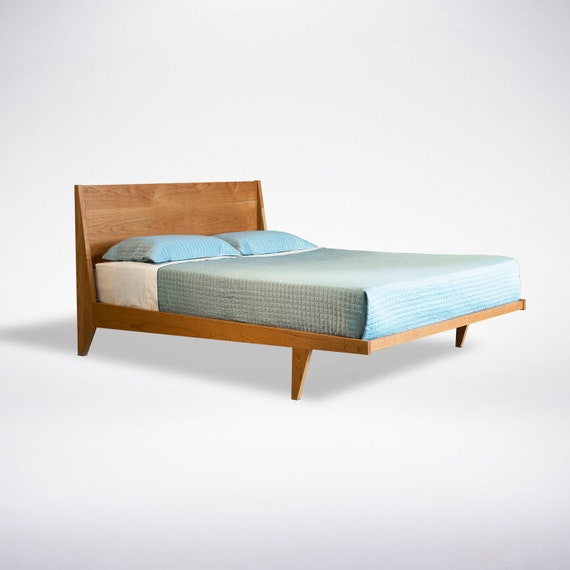 Modern Platform Bed Frame Mid Century Solid Wood King Etsy