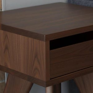 Handmade Mid-Century Modern Side Table: Solid Wood Nightstand image 8