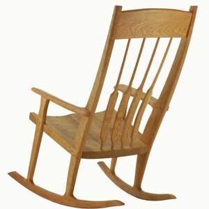 Rocking Chair Wooden Chair, Rustic Chair Handmade Wood Chair in Walnut, Cherry, White Oak, and Maple Wood image 2