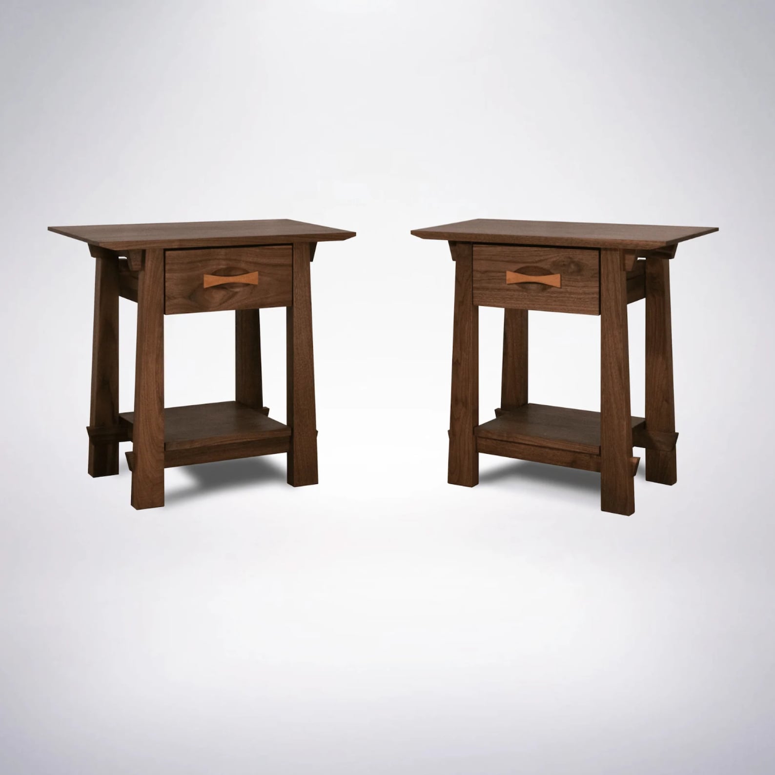 Mid Century Modern Wood Side Table With Drawer Cherry Etsy