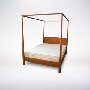 Shaker Pencil Post Bed - Canopy Bed Frame - Four Poster Bed Frame, Pencil Post Bed - Wood Bed in White Oak, Walnut, Maple, and Cherry