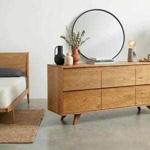 Handmade Walnut 6-Drawer Dresser | Mid Century Modern Bedroom Furniture image 6