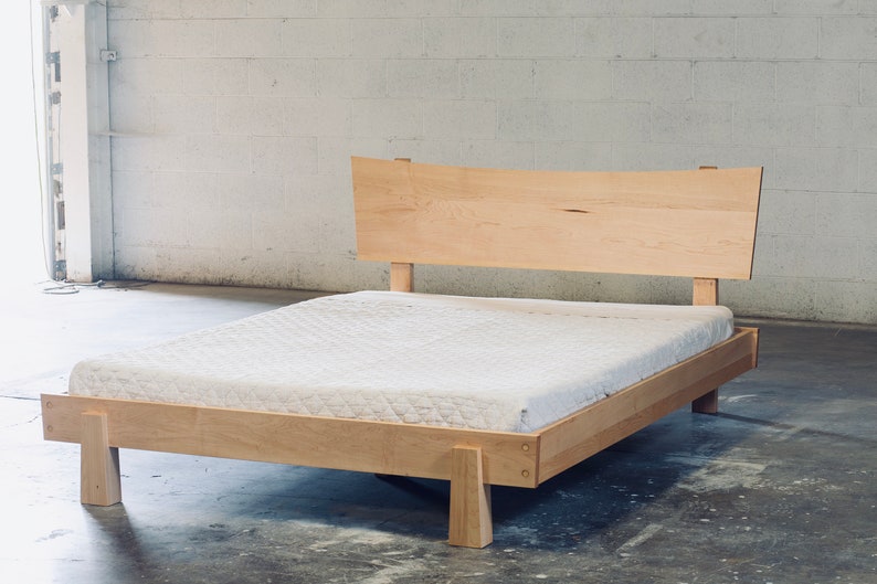 Solid Wood Bed Frame Headboard Horizon Bed Etsy Canada