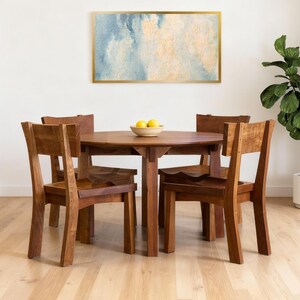 Handmade Solid Wood Dining Chair | Japanese Enso, Sculpted Seat image 2