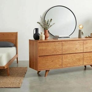 Handmade Walnut 6-Drawer Dresser | Mid Century Modern Bedroom Furniture image 10