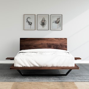 Nelson Platform Bed | Modern Bed Frame | Platform Bed with Adjustable Headboard | Queen Bed Frame | King Bed Frame | Wooden Bed Frame