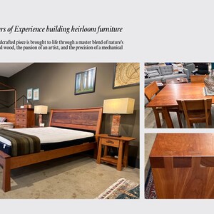 May include: A wooden bed frame with a headboard and footboard. The bed frame is made of solid wood and has a natural finish. The bed frame is in a bedroom setting with a nightstand and a lamp.