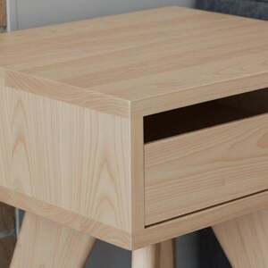 Handmade Mid-Century Modern Side Table: Solid Wood Nightstand image 5