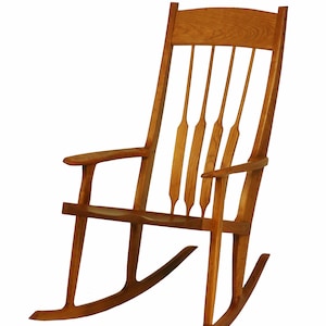 Rocking Chair Wooden Chair, Rustic Chair Handmade Wood Chair in Walnut, Cherry, White Oak, and Maple Wood image 5