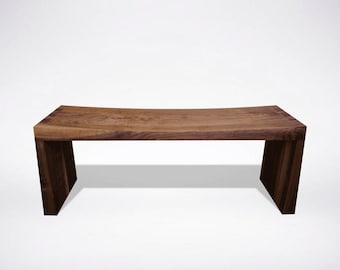 Enso Solid Wood Bench - Handmade Japanese Style Entryway or Dining Bench - Cherry, Walnut, Maple, White Oak - Handcrafted in Ohio
