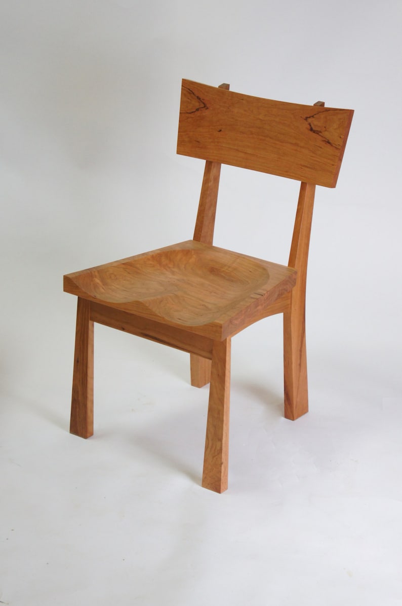 Enso Dining Chair, a solid wood dining chair with clean lines and gentle curves, handmade by TY Fine Furniture in Columbus, Ohio