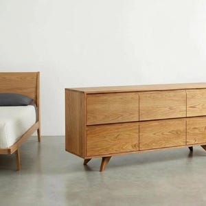 Handmade Walnut 6-Drawer Dresser | Mid Century Modern Bedroom Furniture image 2