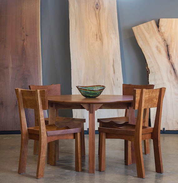 Enso Dining Table Round Wooden Dinette Contemporary Solid Wood Kitchen Table Small Dining Table in Maple Cherry Walnut and Oak Etsy