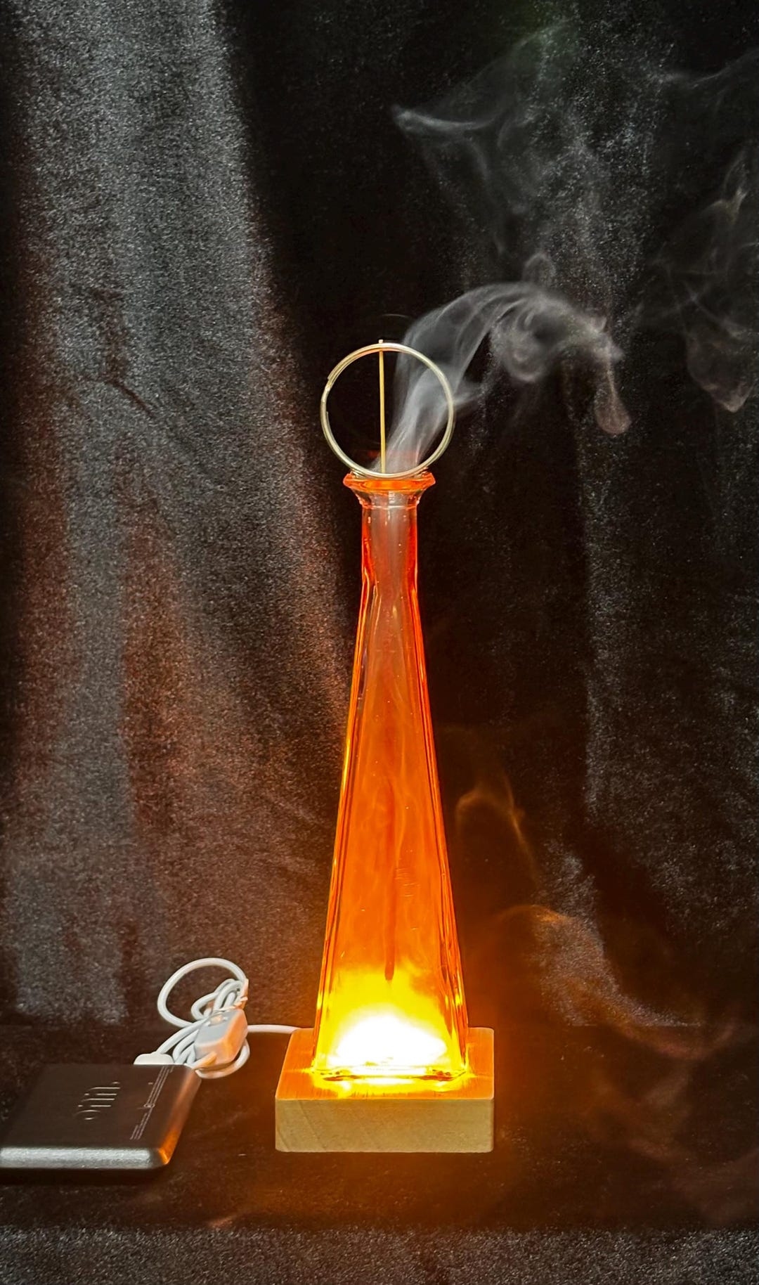 Handcrafted Glass Incense Burner With LED Lights - Etsy